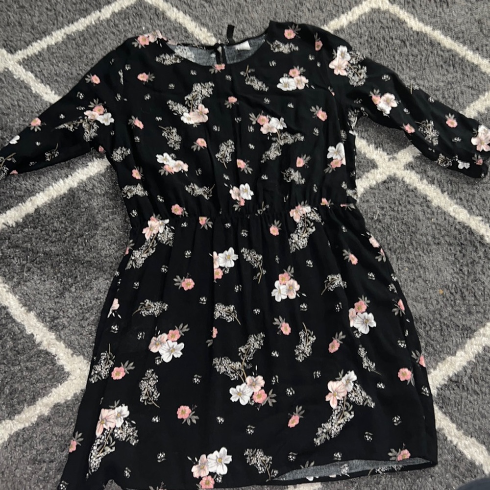 Black flower dress